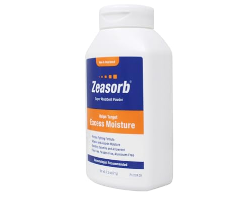 Zeasorb Excess Moisture Absorbing Powder 2.5 Oz Pack of 2 for Skin Protection