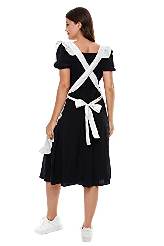 Retro Adjustable Ruffle Apron with Pockets for All Sizes