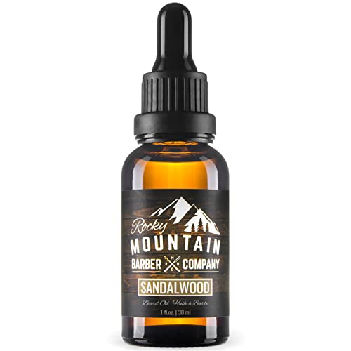 Rocky Mountain Barber Company Mustache & Sandalwood Beard Oil 1 oz - Tames & Styles Beards