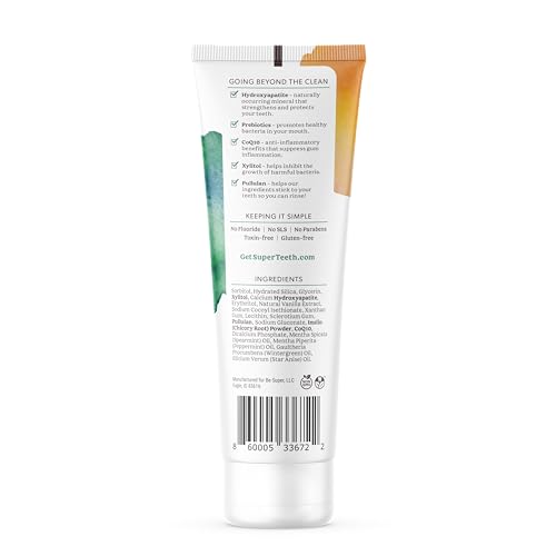 SuperTeeth Hydroxyapatite Toothpaste - Fluoride-Free Mint Formula for Kids & Adults