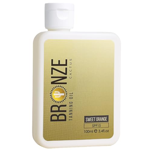 Bronze Cactus Sweet Orange SPF 15 Tanning Oil - Hydrating Sun Body Oil 3.4oz