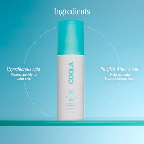 COOLA Recovery+ Hypochlorous Acid Mist, Soothing Spray for Face and Body, 3.4oz