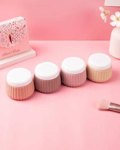 Mrsdry 4 Pack Travel Containers for Toiletries, 3 oz Red Soil, Leak Proof Silicone Jars