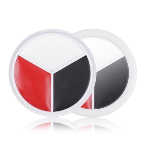 Yeweian Clown Makeup Wheel Black White Red Face Paint Palette 01 – Non-Toxic Customizable Special Effects