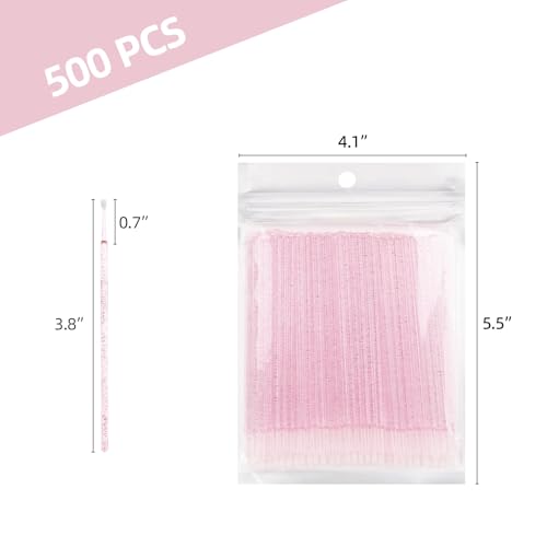 Tbestmax 500 Pcs Micro Applicator Brushes for Eyelash Extensions