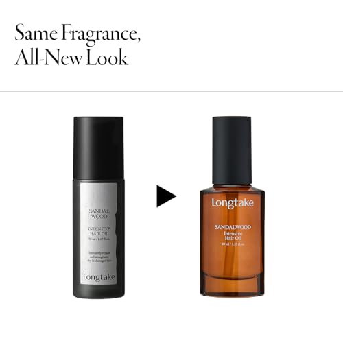 LONGTAKE Hair Fragrance Oil Sandalwood - Softening Hair Oil for Heat Protection¤ÓAnti-frizz¤ÓSplit end repair¤Ó For all types ¤Ó Vegan Hair Essence | 1.4 Fl. Oz. (40 ml)