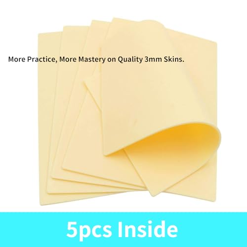 BIGWASP 8x12" Tattoo Practice Skin - 5 Pack Double-Sided Silicone Sheets