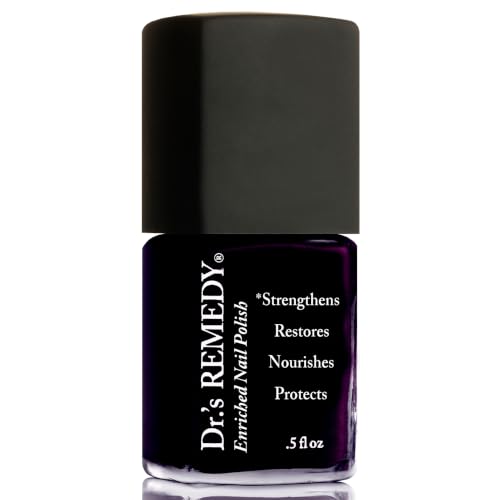 Dr.’s Remedy Enriched Nail Polish – Daring Dark Plum, Non-Toxic & 24-Free