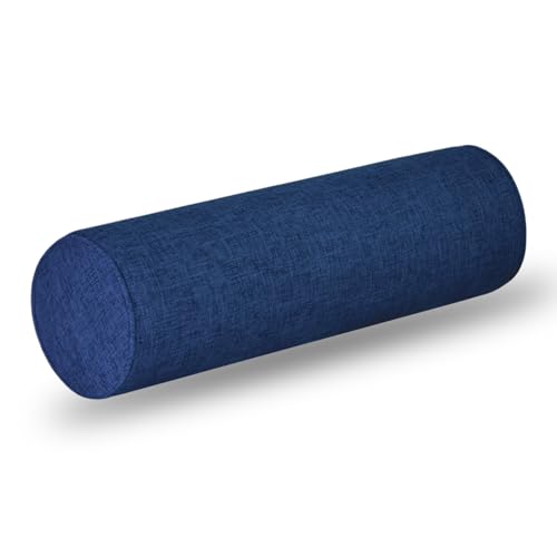 Neck Roll Pillowcase with Zipper - Solid Color Bolster Cover