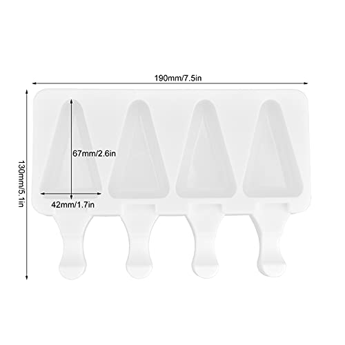 Silicone Ice Cream Mold Set - Homemade Popsicle Maker (4 Triangle)