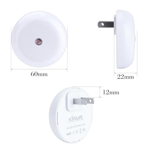 KINUR 6 Pack LED Night Lights with Dusk to Dawn Sensors