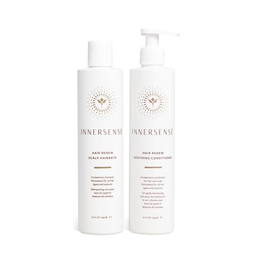 INNERSENSE Organic Beauty - Hair Renew Scalp Balance Duo with Hairbath + Conditioner (10 fl oz each) | Non-Toxic, Cruelty-Free, Clean Haircare