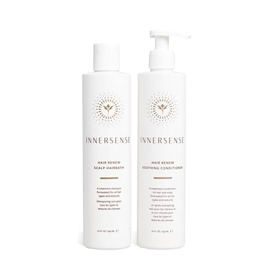 INNERSENSE Organic Beauty - Hair Renew Scalp Balance Duo with Hairbath + Conditioner (10 fl oz each) | Non-Toxic, Cruelty-Free, Clean Haircare