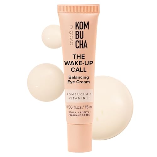Avatara Kombucha Eye Cream for Dark Circles & Puffiness, Hydrating Under Eye Moisturizer with Caffeine & Vitamin C