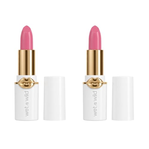 Wet n Wild Mega Last High Shine Lipstick – Nourishing Creamy Color, Pinky Ring (Pack of 2)