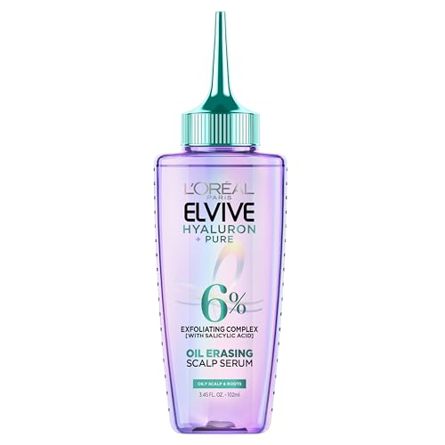 L'Oreal Elvive Hyaluron + Pure Oil Erasing Scalp Serum for Oily Hair - 3.45 Fl Oz