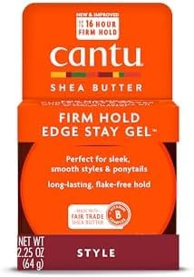 Cantu Extra Hold Edge Stay Gel - Long-Lasting Hold for Smooth Edges | 2.25 Oz