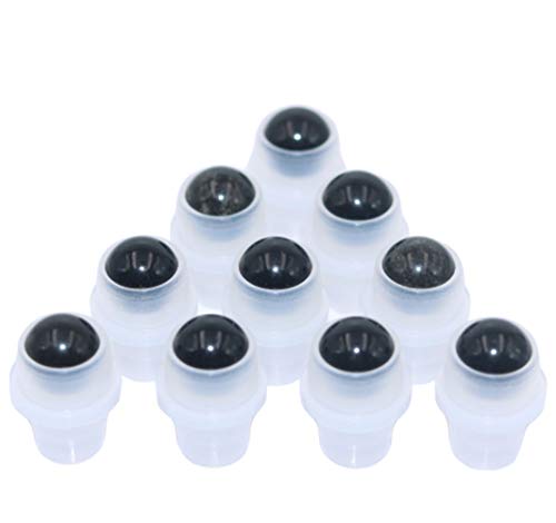 Furnido Black Obsidian Crystal Roller Balls for Essential Oils - 10 Pack