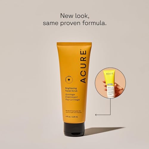 Acure Brightening Facial Scrub - Daily Exfoliating Cleanser 4 fl oz