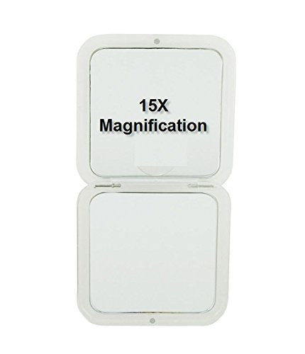 Skön Missy 15X/1X Compact Glass Mirror in Black – 180° opening, magnetic closure