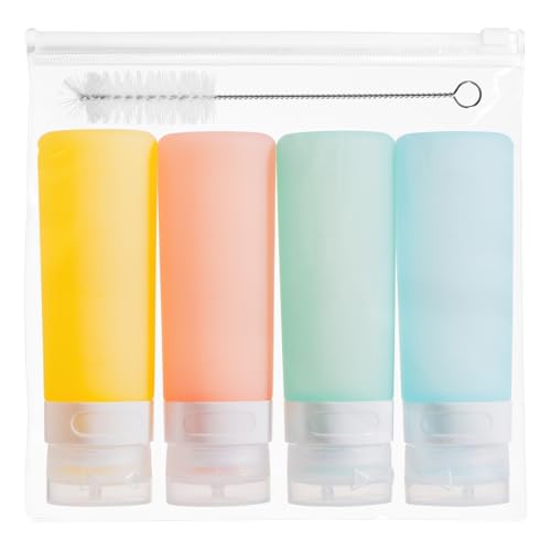 MICEBAY 4 Pack Mini Squeeze Bottles - Leakproof Condiment Containers