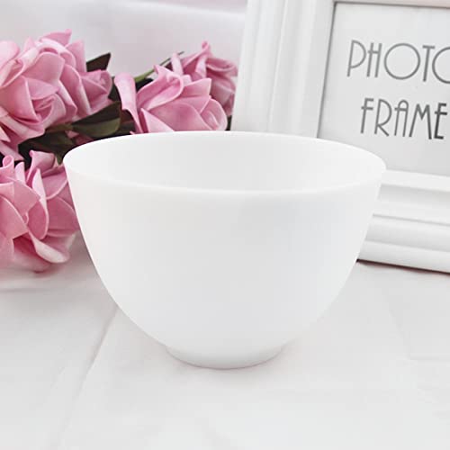 FERCAISH White DIY Face Mask Mixing Bowl Set - Microwavable Silicone Facial Mask Bowls for Home & Salon, 4-Pack