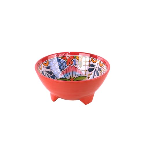 Prepara 6-Inch Taco Bowl - Red Melamine Serving Bowl for Dips & Toppings