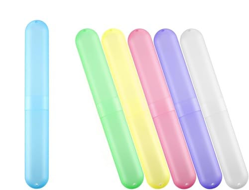 MingTa Set of 6 Colorful Travel Toothbrush Cases - Portable & Hygienic
