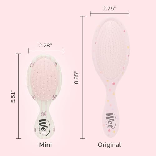 Wet Brush Hello Disney Minnie Mouse Mini Detangler - Pain-Free Travel Hair Brush for All Hair Types