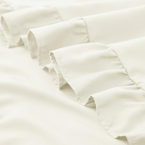 Beige Ruffle Pillow Cases Set of 2 | Soft Microfiber 20" x 26"