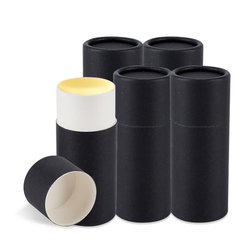 5-Pack 2.1 oz Kraft Paper Deodorant Containers, Push-Up Cosmetic Tubes