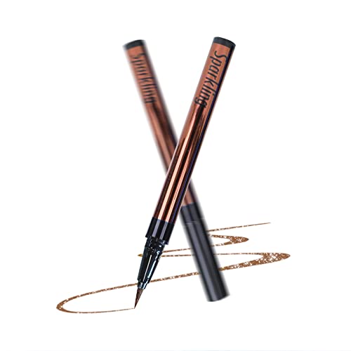 Music Flower Waterproof Liquid Eyeliner Pen Light Brown Metallic Shimmer, Precise Winged Look