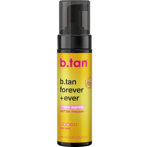 B.TAN Ultra Long Lasting Self Tanner Mousse - Dark Bronze Glow, Vegan, 6.7 Fl Oz