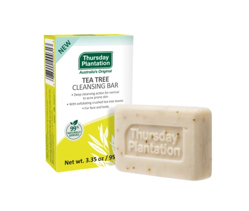 Tea Tree Cleansing Bar for Face & Body - Gentle Exfoliation & Deep Clean - 3.35oz