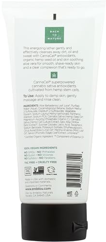 Andalou Naturals Men's Face Wash with CannaCell, 6 oz - Energizing Cleanser