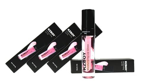 KZBOY Watermelon Scented Lip Gloss 8ml Moisturizing Lip Oil for Dry Lips, High Shine & Smooth Finish, Clear Pink Shade