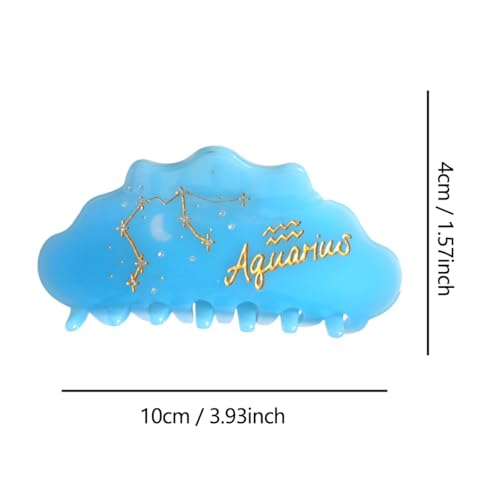 Clip Sugar Aquarius Sign Hair Clips - Zodiac Acetate Claw Hair Accessories for Women