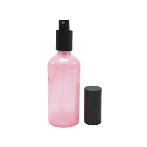 Pink Glass Spray Bottle - 100ml Refillable Fine Mist Atomizer for Travel