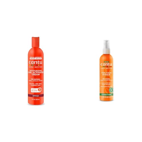 Cantu Moisturizing Curl Activator Cream & Coil Calm Detangler Bundle