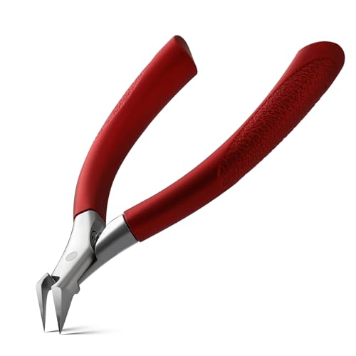 BEZOX Small Red Straight Blade Toenail Clippers for Thick Nails - Precise Trim