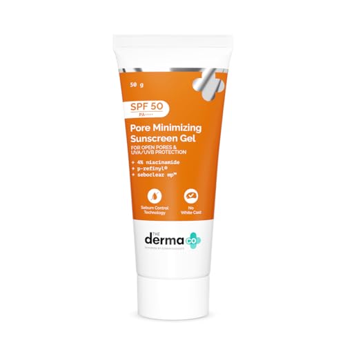 The Derma Co Pore Minimizing Sunscreen SPF 50 - 2-in-1 Primer & Protector, Matte Finish, 1.76 Oz