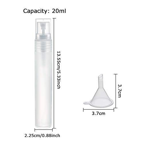 BENECREAT 12PCS 20ml Mini Plastic Spritzer Bottle Frosted Fine Mist