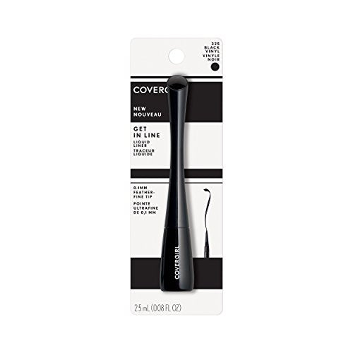 COVERGIRL Get In Line Liquid Eyeliner Black Vinyl 0.08 Fl oz Pack of 2