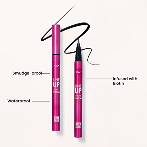 JOAH Line Up Waterproof Liquid Eyeliner with Precision Felt Tip - Black