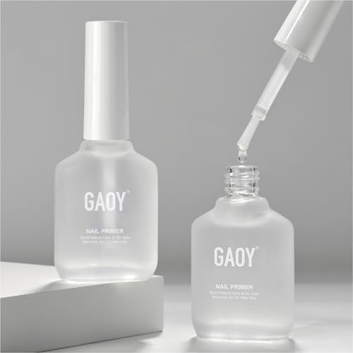 GAOY 2 Pcs Nail Primer 16ml Acid-Free Natural Nail Prep for Gel & Acrylic