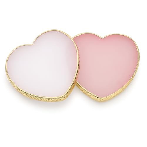 SUMAJU 2 Pack Heart Nail Art Palettes - Pink & White Resin