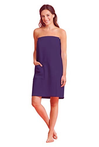 Soft Touch Linen Women's Waffle Spa Bath Wrap - Adjustable & Absorbent