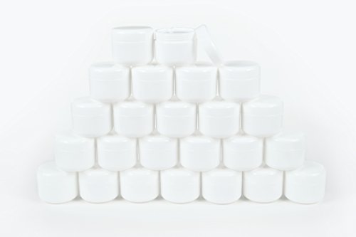 Vivaplex 24 Pack White 2 oz Cosmetic Jars with Dome Lids