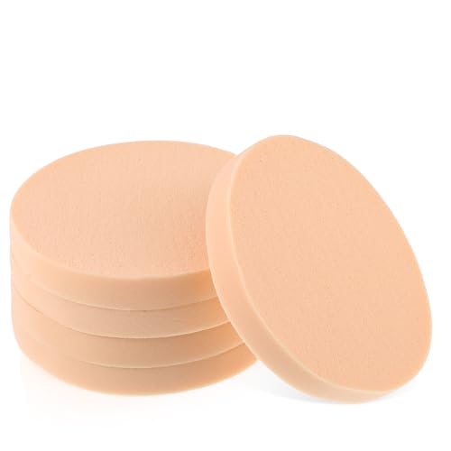 5-Pack Nude Round Makeup Sponges for Flawless Foundation Application