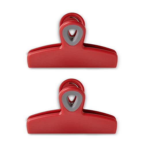 HIC Kitchen Heavy-Duty Bag Clips Set of 2 with Soft-Grip Handles